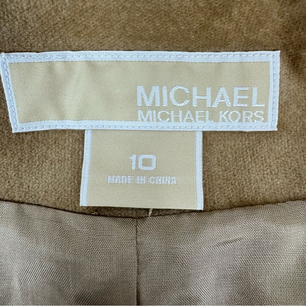 Michael Kors velvet tan tailored blazer metallic sequins & stand collar NWOT 10 - Picture 13 of 16